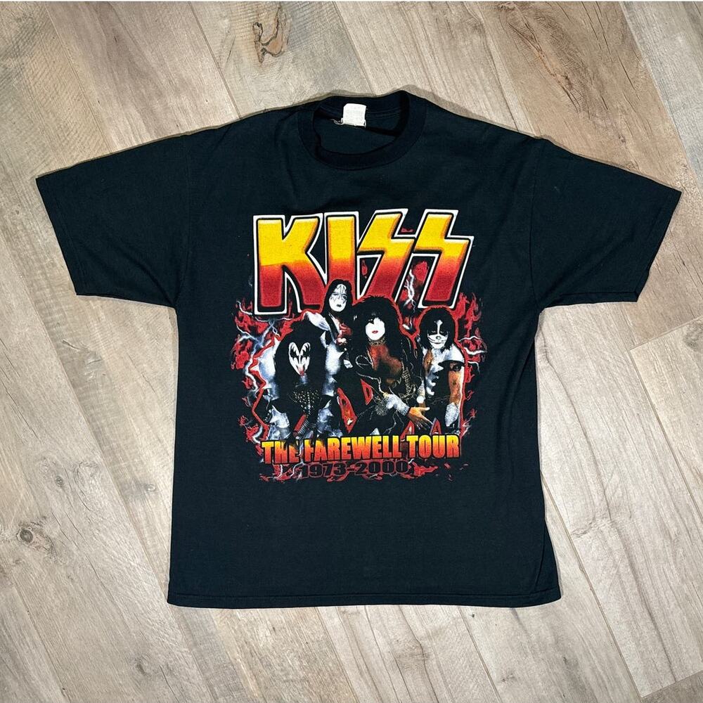 Vtg Kiss Farewell Tour 1973-2000 T-Shirt Size XL Double Sided